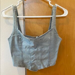 Kittenish denim corset tank
